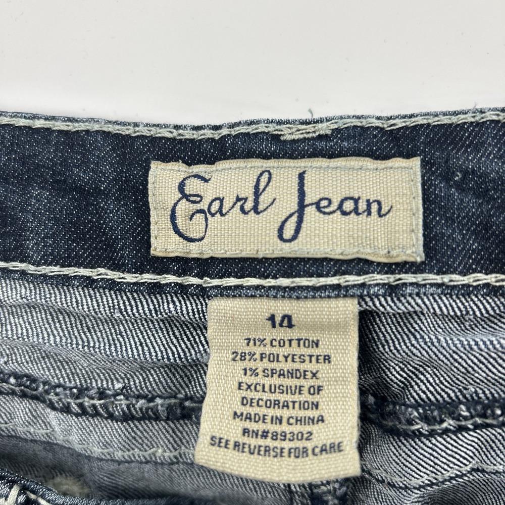 Earl Jean Capris Jeans Women's 14 Blue Denim Stretch Decorative Embellished Y2K - Picture 7 of 12